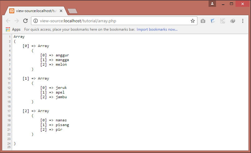 tipe data array php