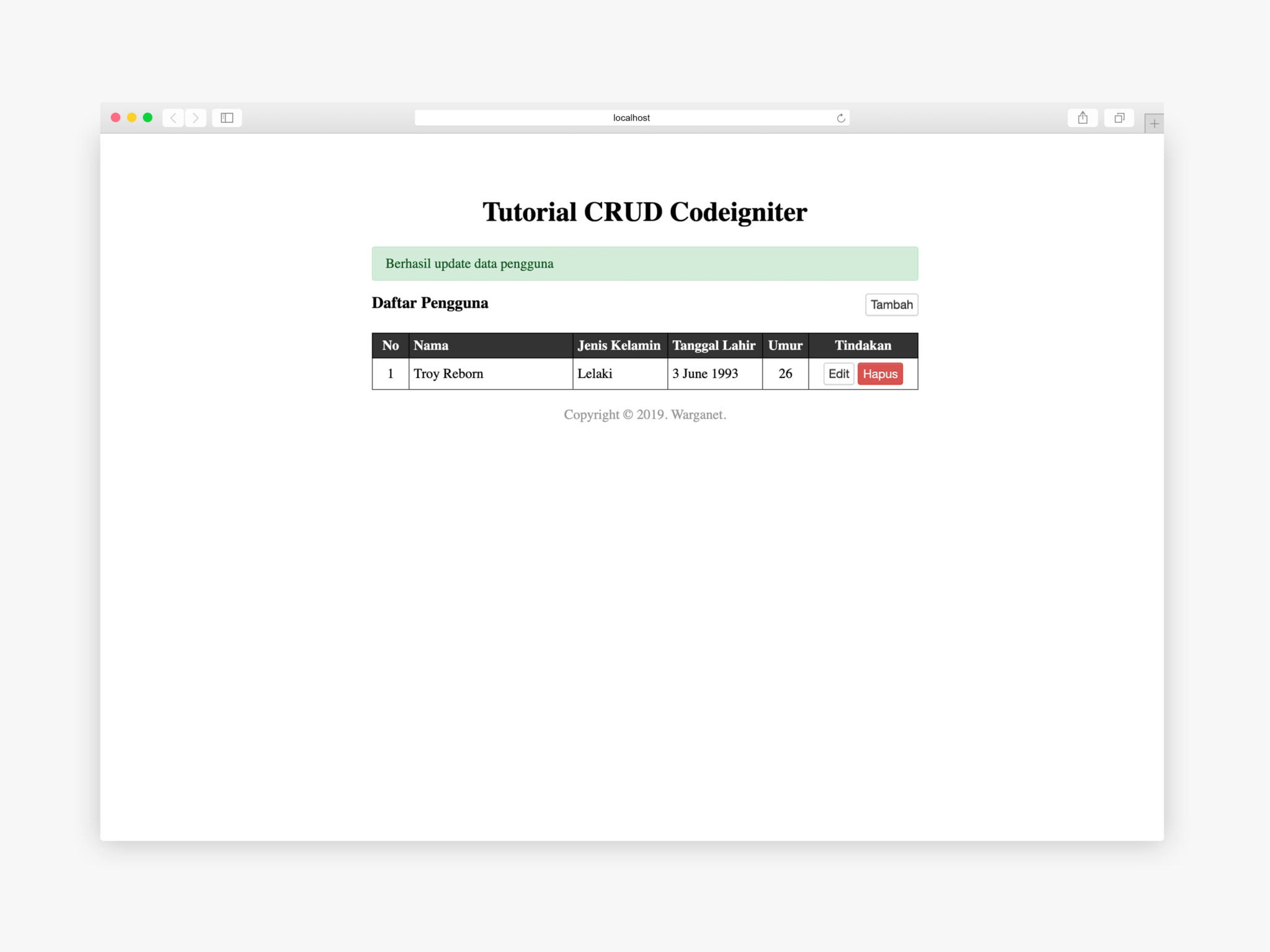 Membuat Halaman Edit Codeigniter | Bahasaweb.com