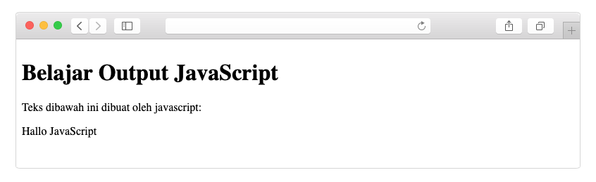 Menampilkan Output Pada JavaScript | Bahasaweb.com