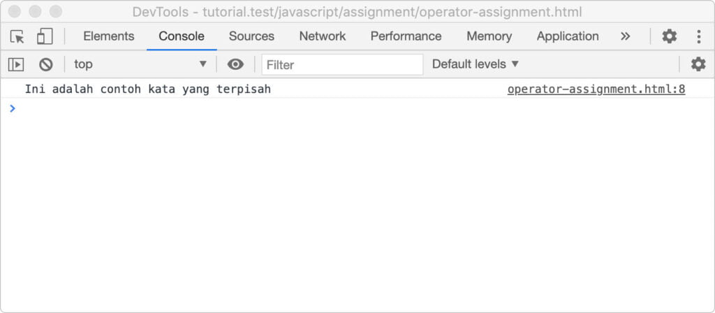 operator assignment (penugasan) pada javascript