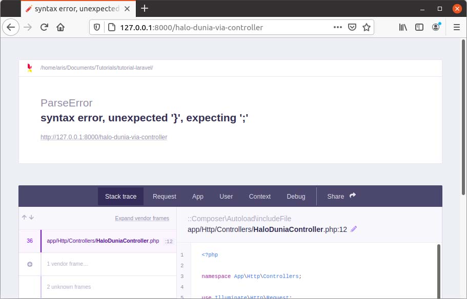 Mengatur konfigurasi laravel