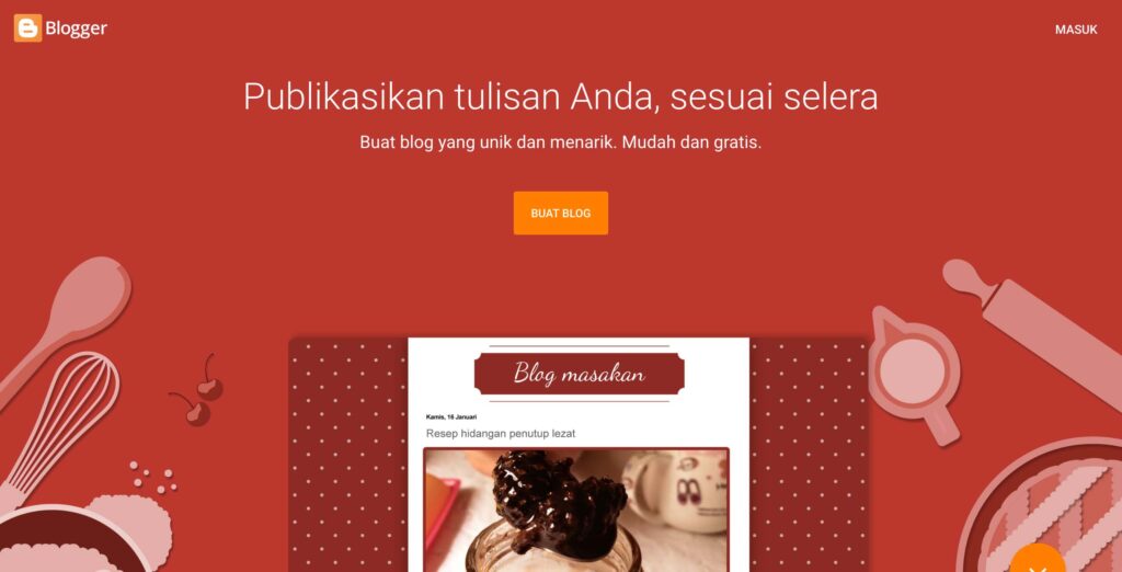 klik tombol buat blog