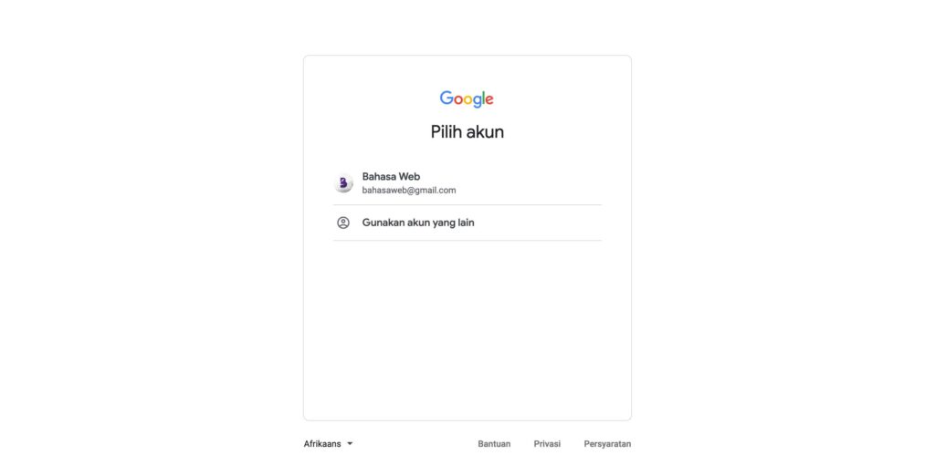 Step 2 Pilih akun email aktif
