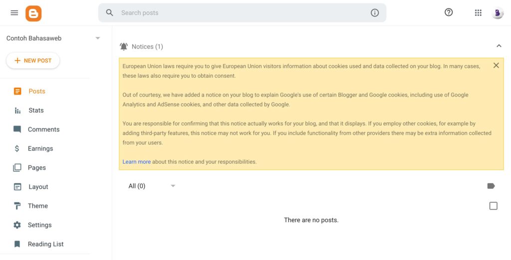 Step 6 dashboard blogger