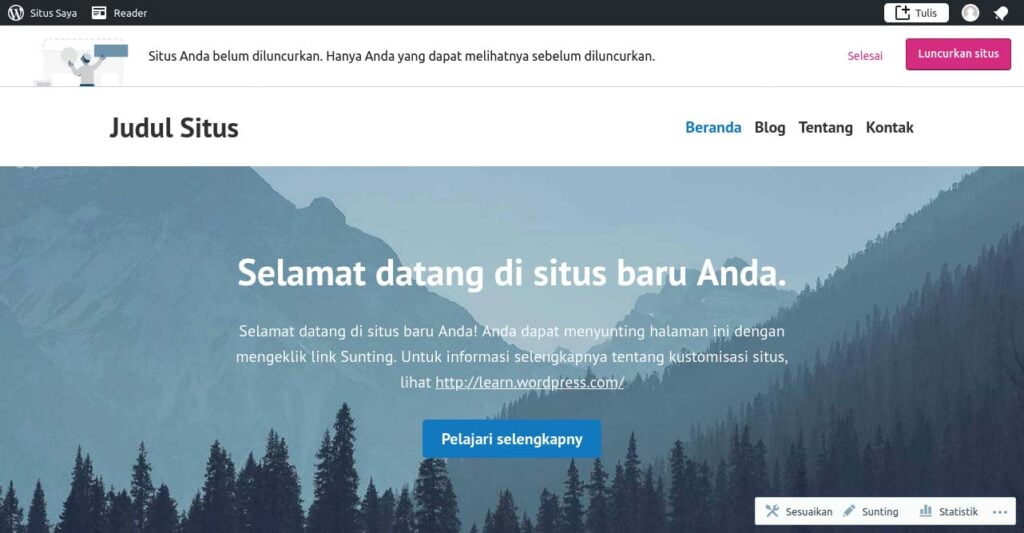 Step 6 luncurkan situs