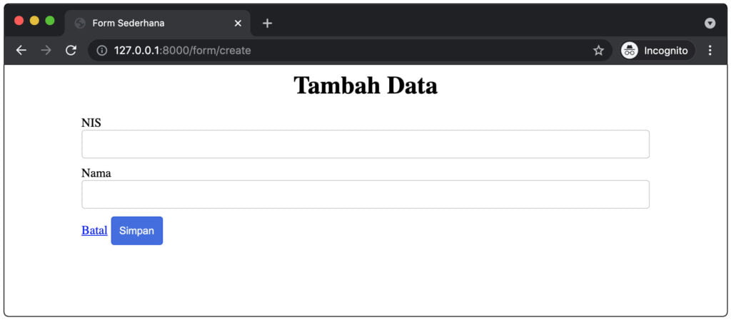 Insert Data Di Laravel