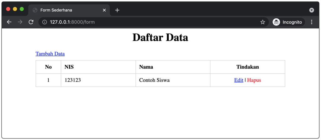 Insert Data Di Laravel