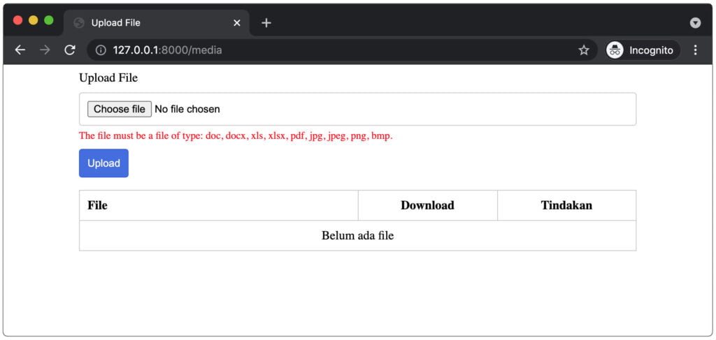 upload file dengan laravel