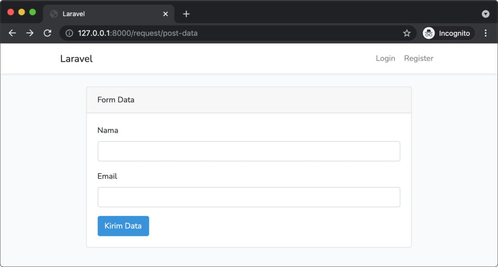 post request di laravel