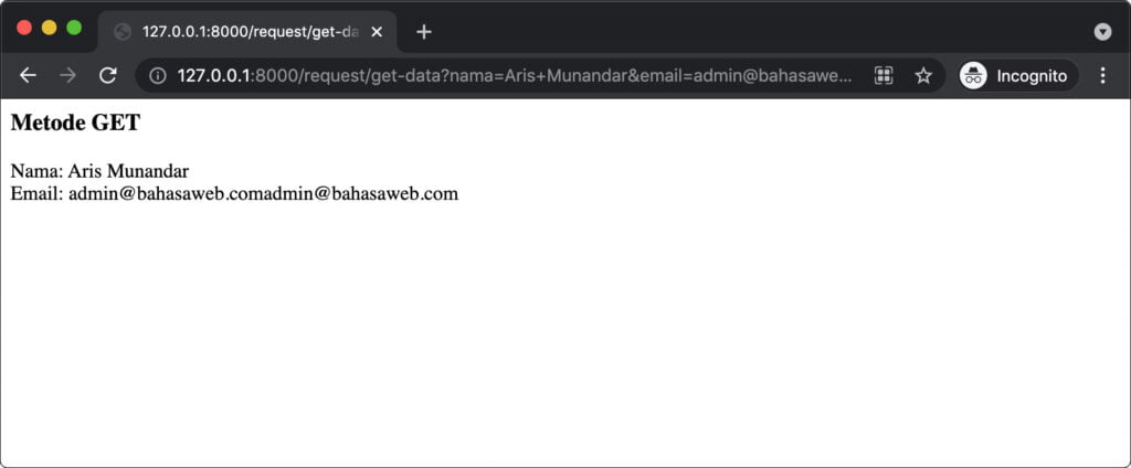 get request di laravel