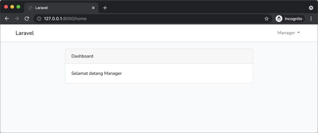 Halaman role manager