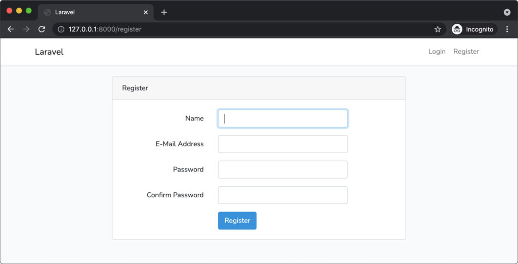Membuat autentikasi register di laravel
