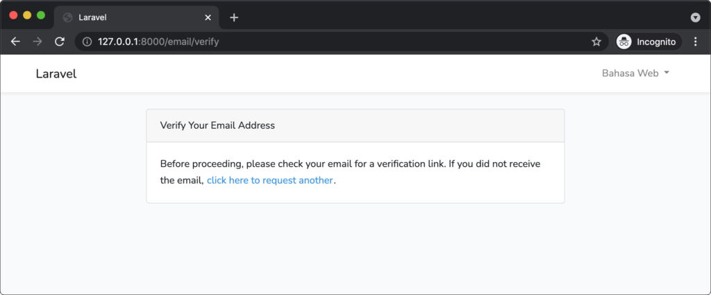 verifikasi email pendaftaran laravel
