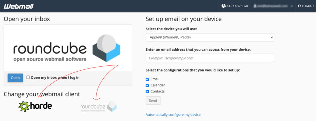 cPanel Webmail Client
