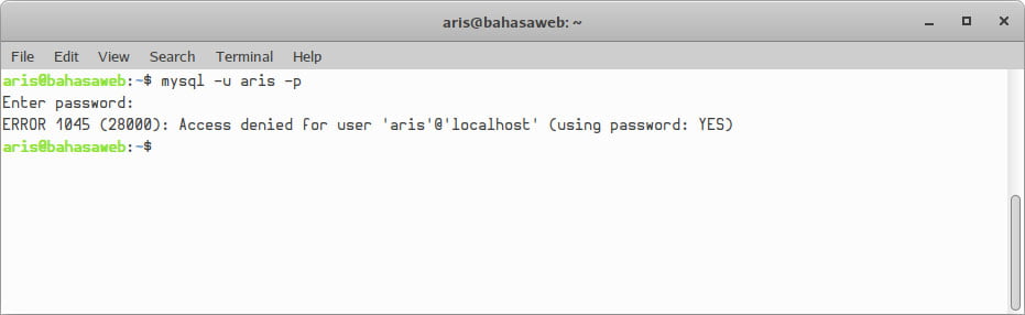 menghapus user di mysql