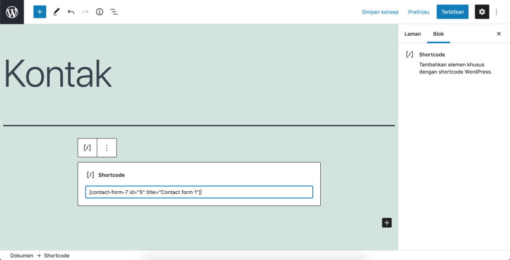 Membuat halaman formulir kontak di wordpress
