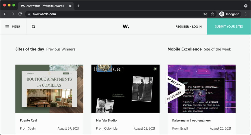 Situs Inspirasi Desain Web - Awwwards
