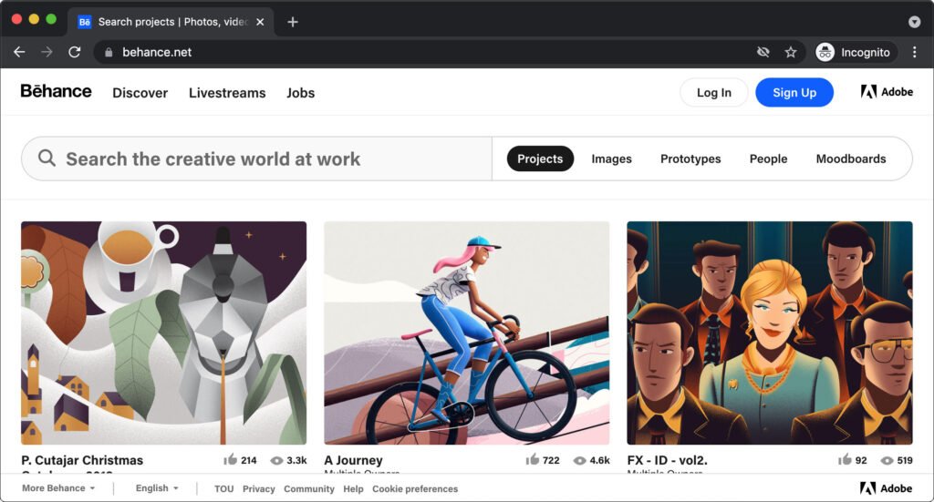 Situs Inspirasi Desain Web - Dribbble